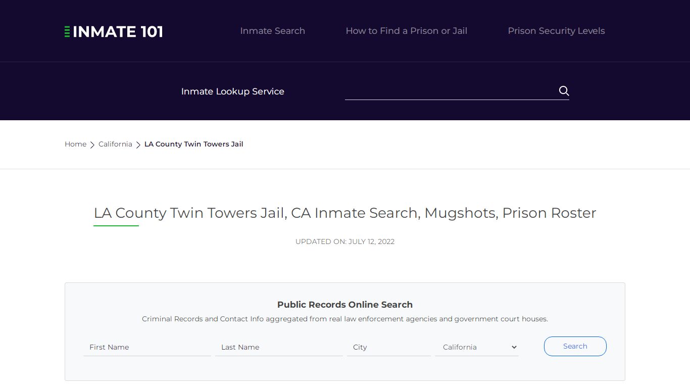 LA County Twin Towers Jail, CA Inmate Search, Mugshots ...